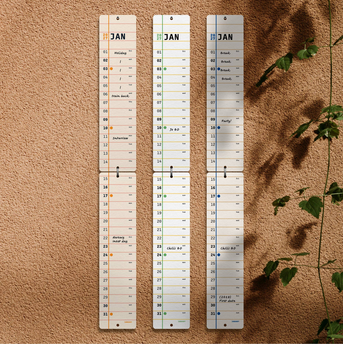 Slim Monthly 2027 Wall Calendar By Mat Cuk Design