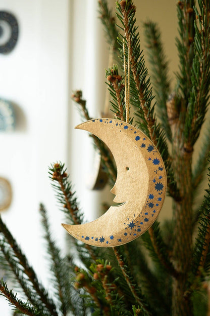 Shimmering Man on the Moon Board Decoration By East End Press