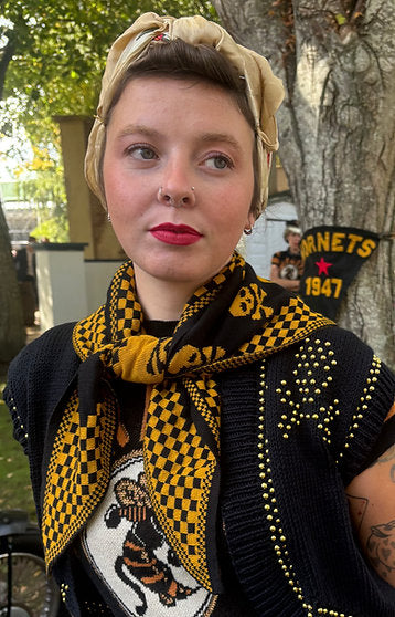 Black And White Skull Triangle Scarf by Bucko