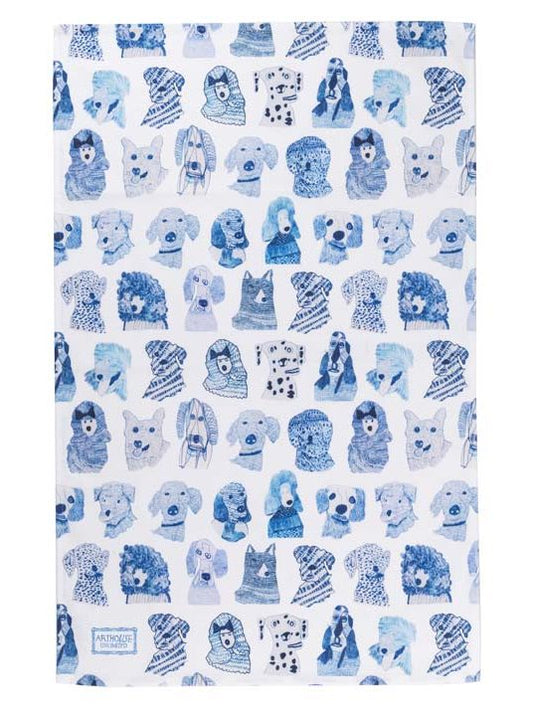 Blue Dogs, 100% Organic Cotton Tea Towel by ARTHOUSE