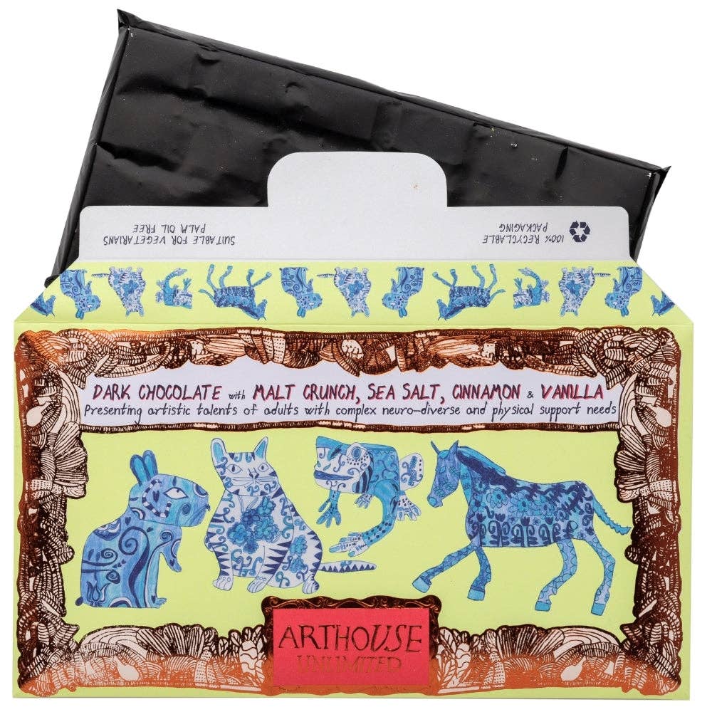 Magnificent & Mighty, Dark Chocolate with Malt Crunch, Sea Salt, Cinnamon and Vanilla by Arthouse