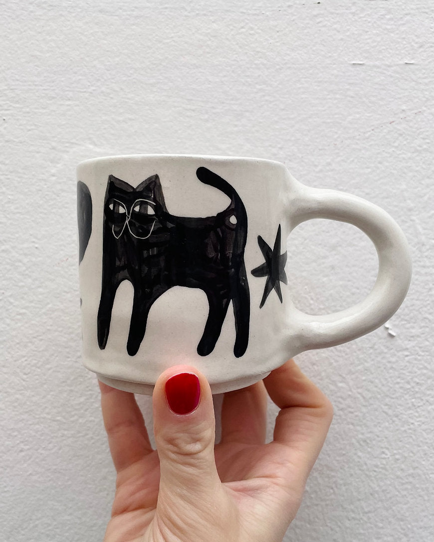 Ceramic mug with Cat by Anna Soba