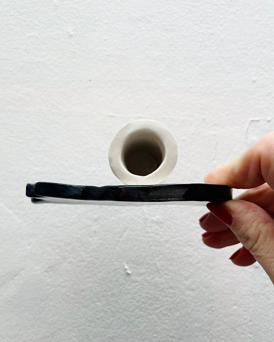 Relaxed cat, ceramic candle holder by Anna Soba