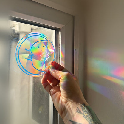 The MOON - Suncatcher Window Decal by Gleeful Hive
