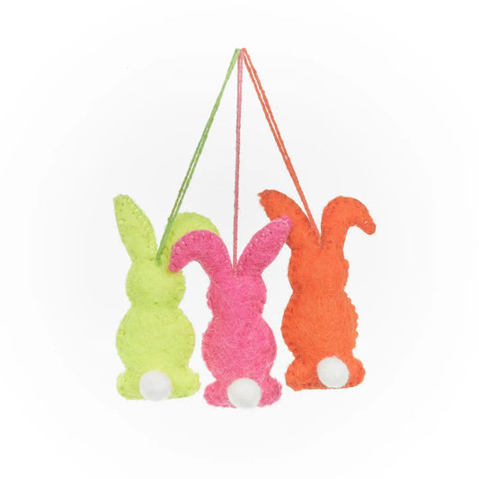 Neon Easter Bunnies Hanging Decoration by Felt So Good