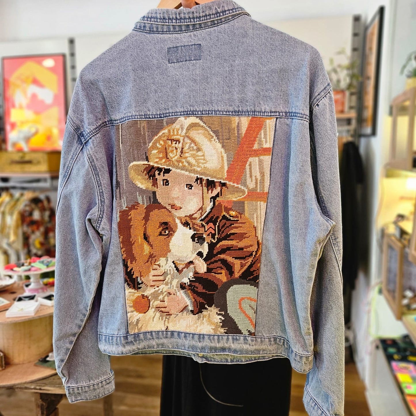 Paul's Method embroidery - Vintage Denim Jacket by Stitch & Make