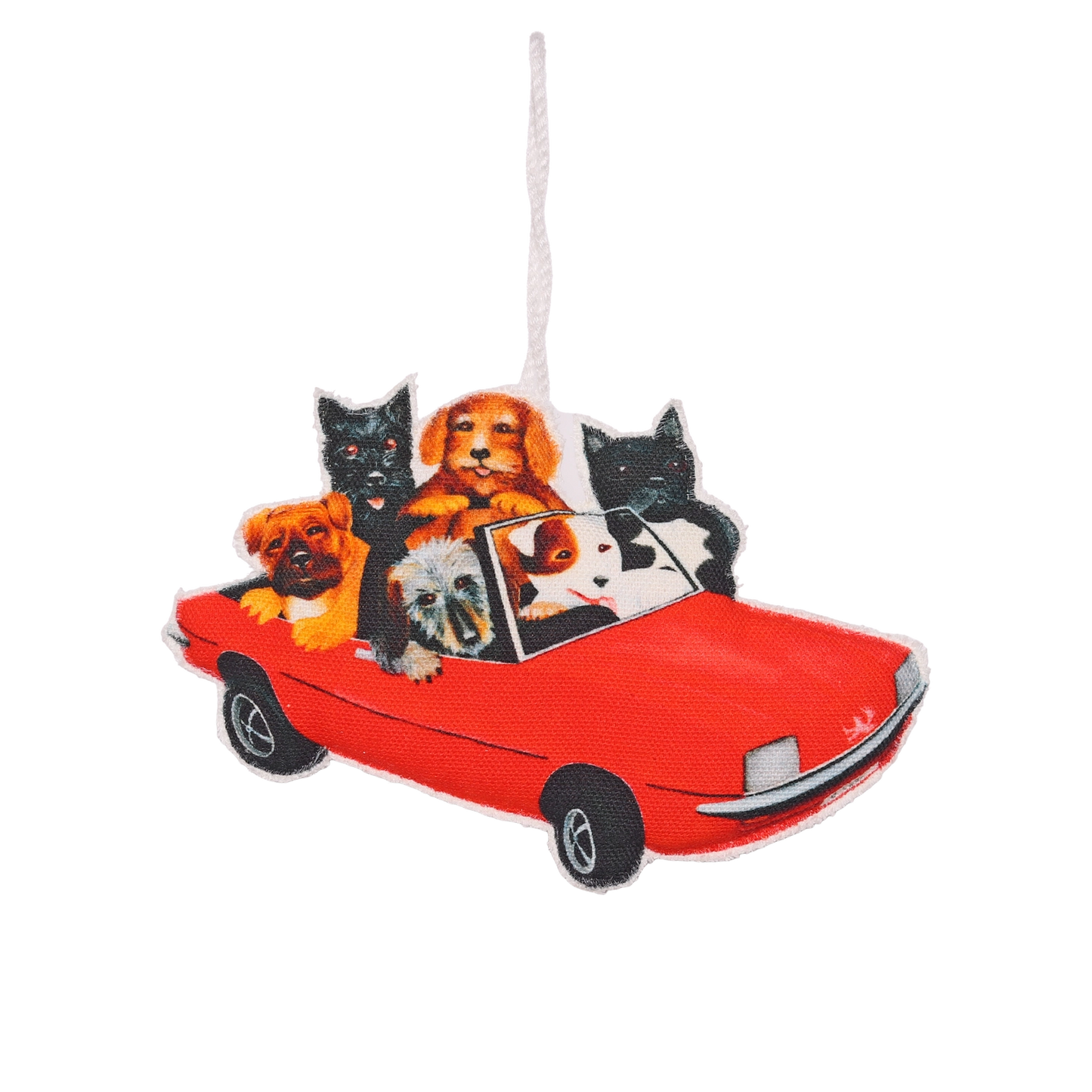 Beryl Cook Top Dogs Fabric Decoration Baubles