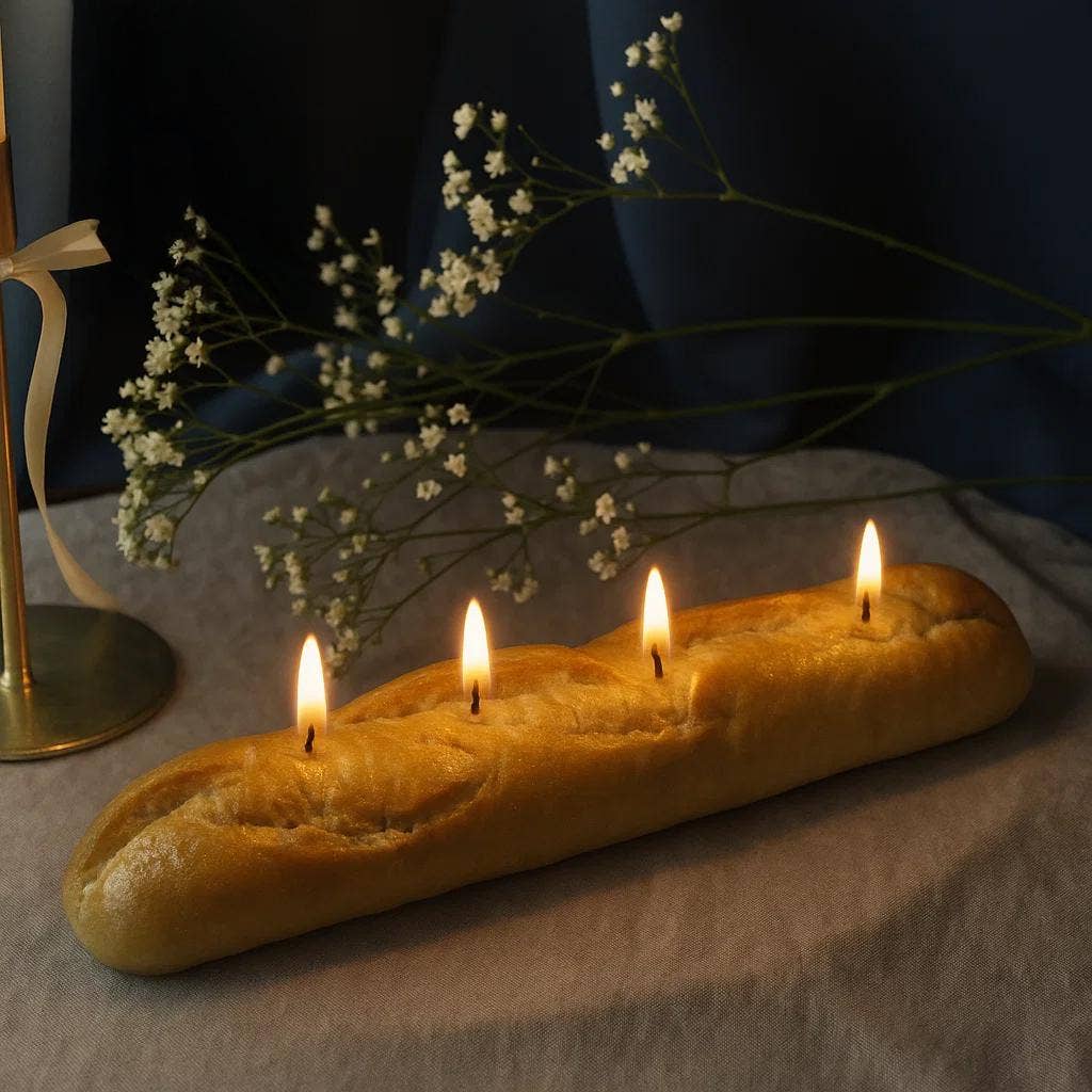 Realistic Baguette Candle Handmade Bread Loaf By Flametip