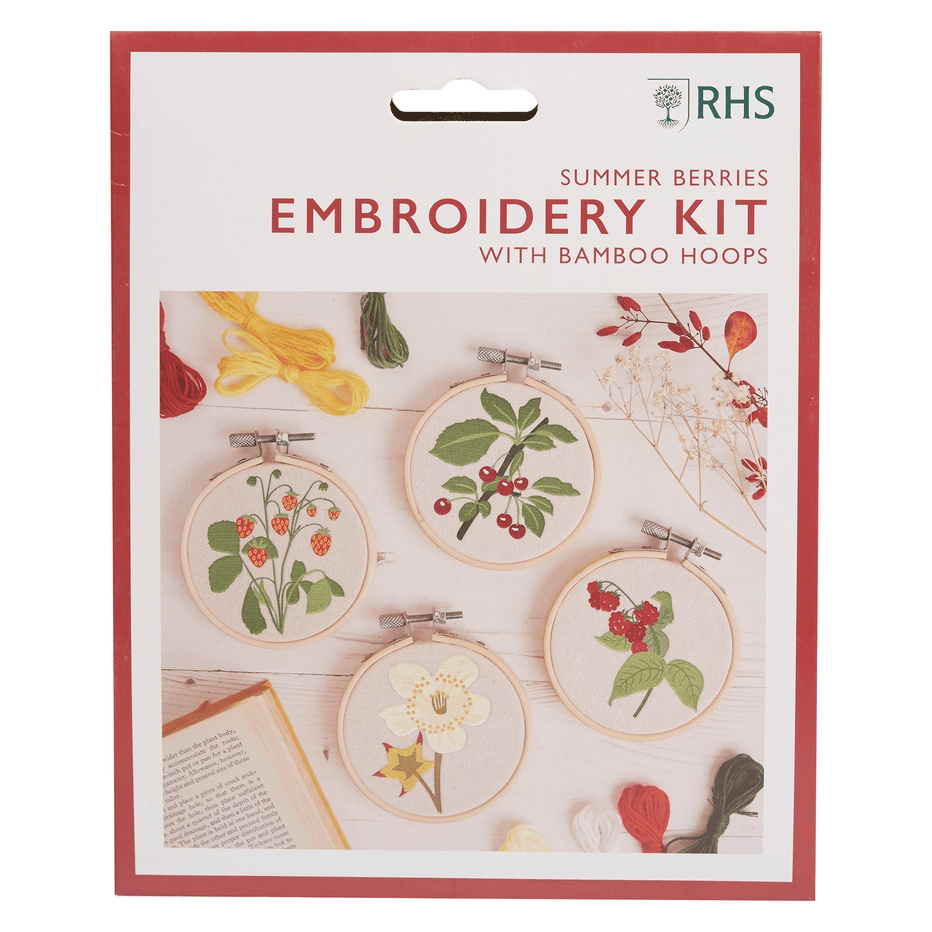 Embroidery Hoop Decoration Kit, Pack of 4 Summer Berries By West Design