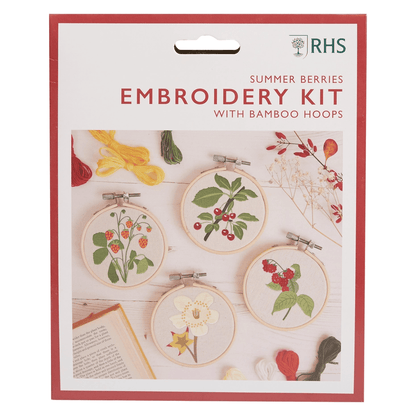 Embroidery Hoop Decoration Kit, Pack of 4 Summer Berries By West Design