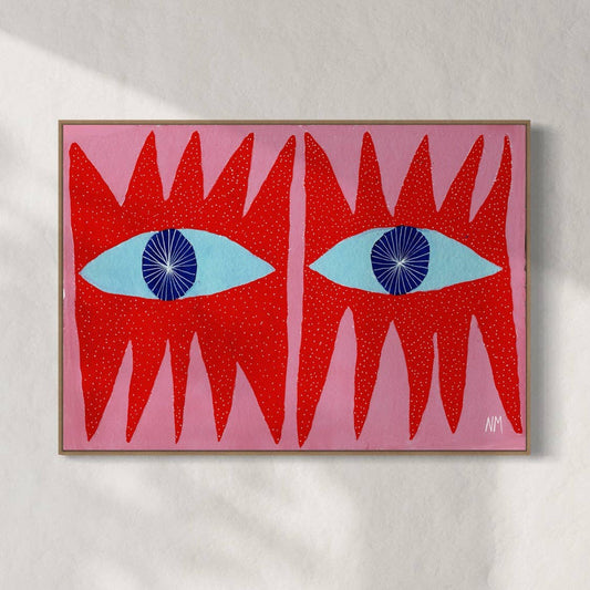 Red Eyes Print By Nancy McKie