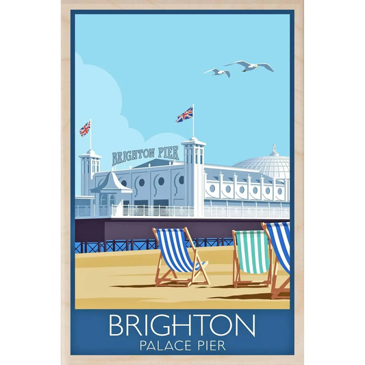 Sussex Brighton PIER Wooden Postcard by THE WOODEN POSTCARD COMPANY