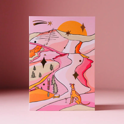 Wonderland Whippet Christmas Card by Freya Niamh Design