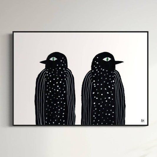 Two black birds By Nancy McKie
