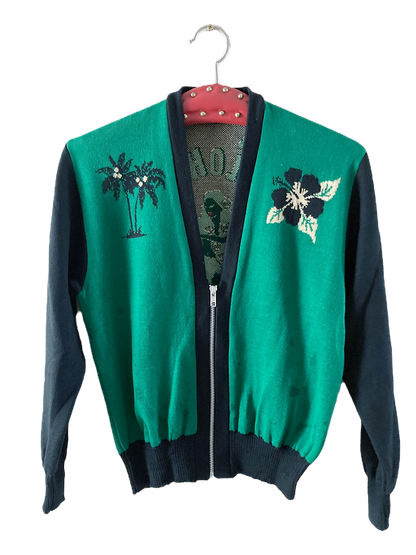 Aloha Green Machine Knit Cardigan By Bucko