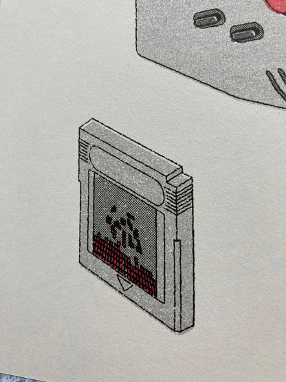 Gameboy Risograph Print By Mockup Goods