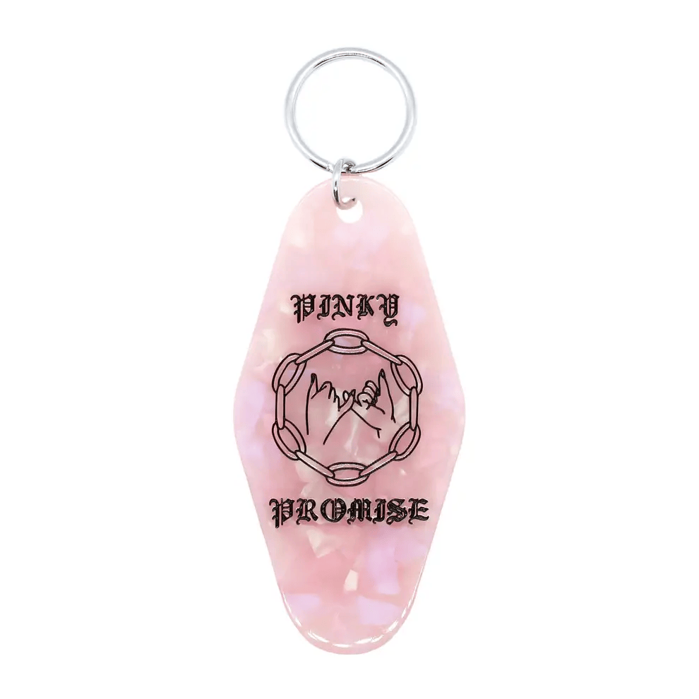 Pinky Promise Motel Keytag Keychain - Pink by Cousins Collective