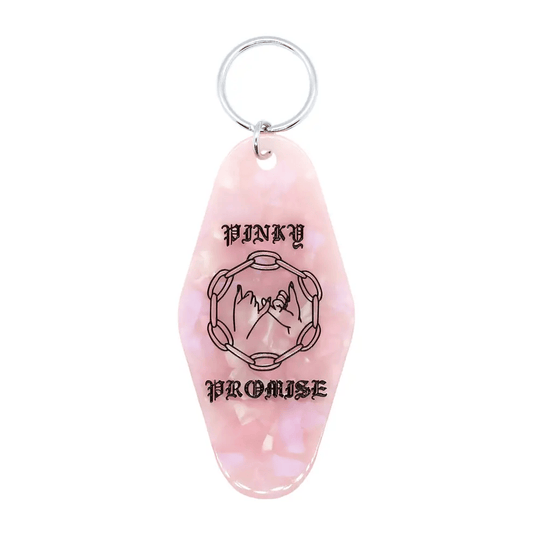 Pinky Promise Motel Keytag Keychain - Pink by Cousins Collective