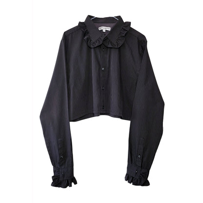 Premonition Shirt in Black and Grey Stripe by Odd Janko
