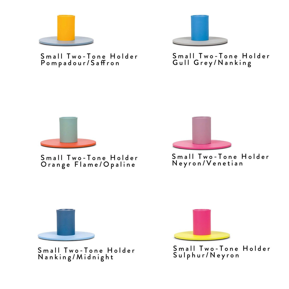 Colourful Metal Candleholders By Colour British Standard