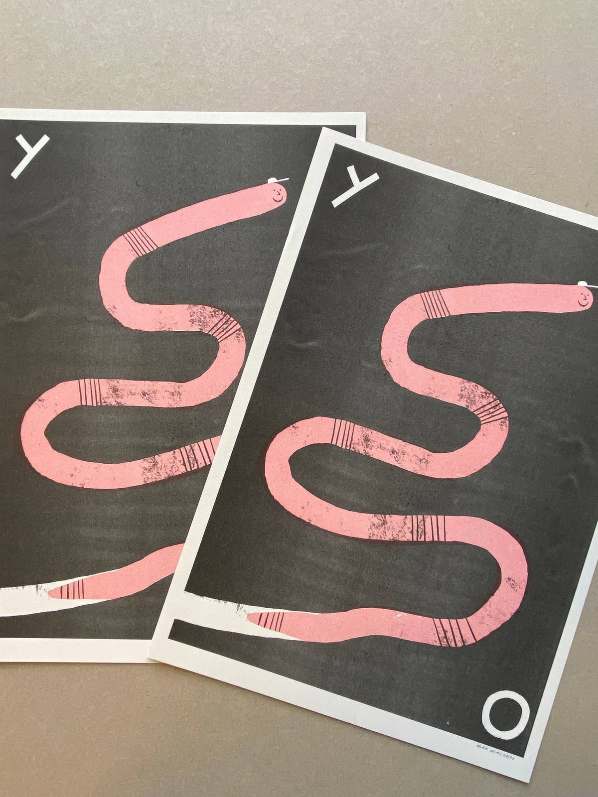 Cool Worm Risograph Print By Maxy Machen