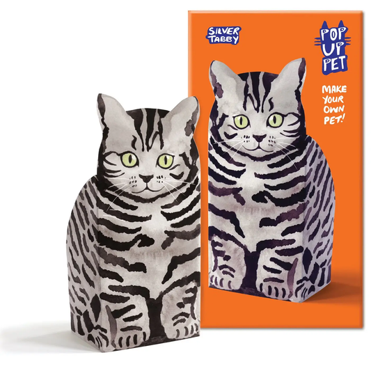 Pop Up Pet Silver Tabby – Paper Pet Gift