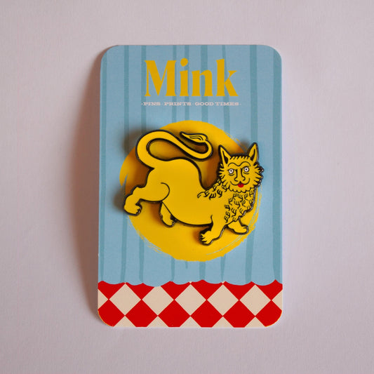 Dumb Medieval Lion Enamel Pin by Mink