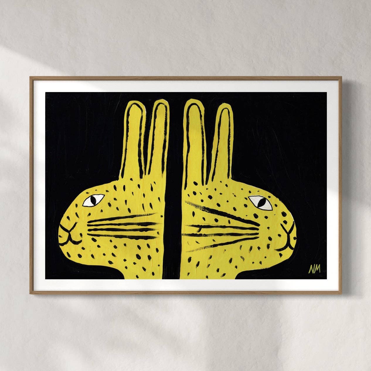 Two Yellow Rabbits Print By Nancy Mckie