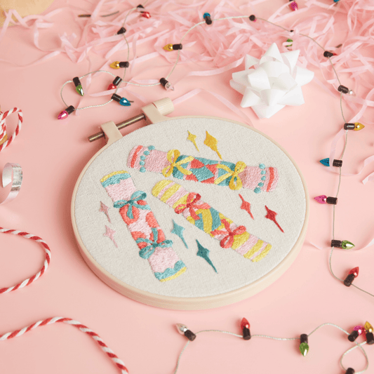 Xmas Crackers Embroidery Kit By West Design Products