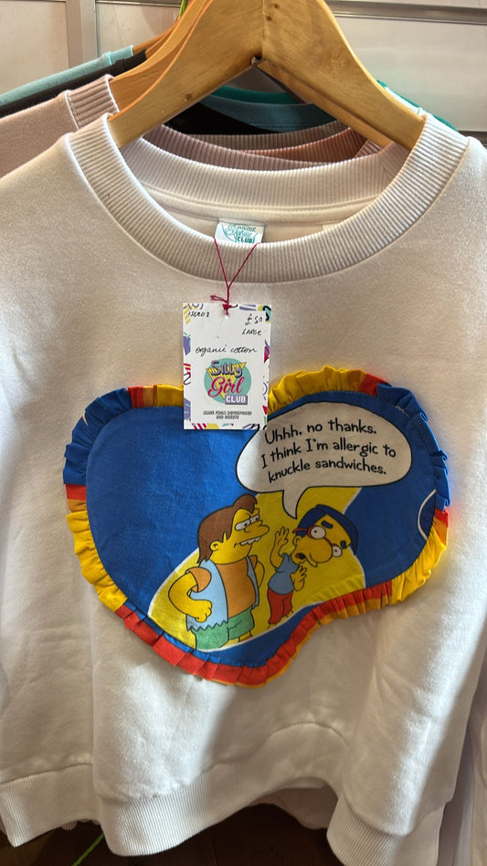 SIMPSONS - size Large up cycled Jumper by Silly Girl Club