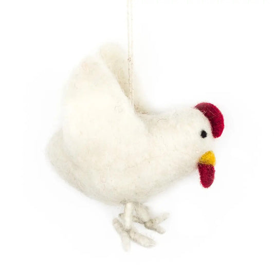 Hanging Cluckin' Chickens Easter Decoration White by Felt So Good