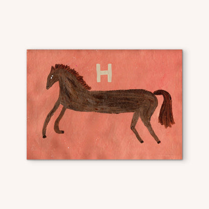 Alphabet H Horse Print By Nancy McKie