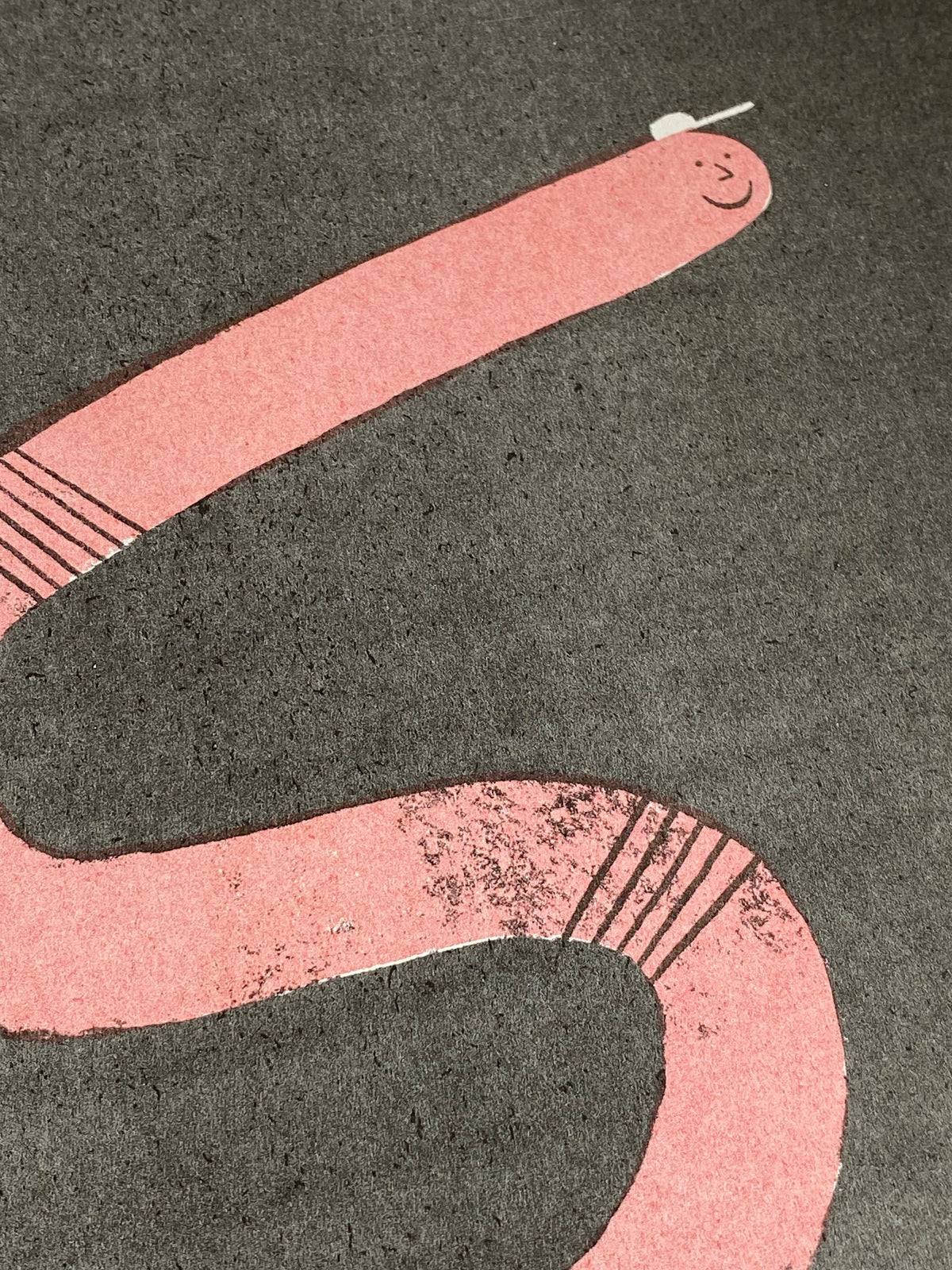Cool Worm Risograph Print By Maxy Machen