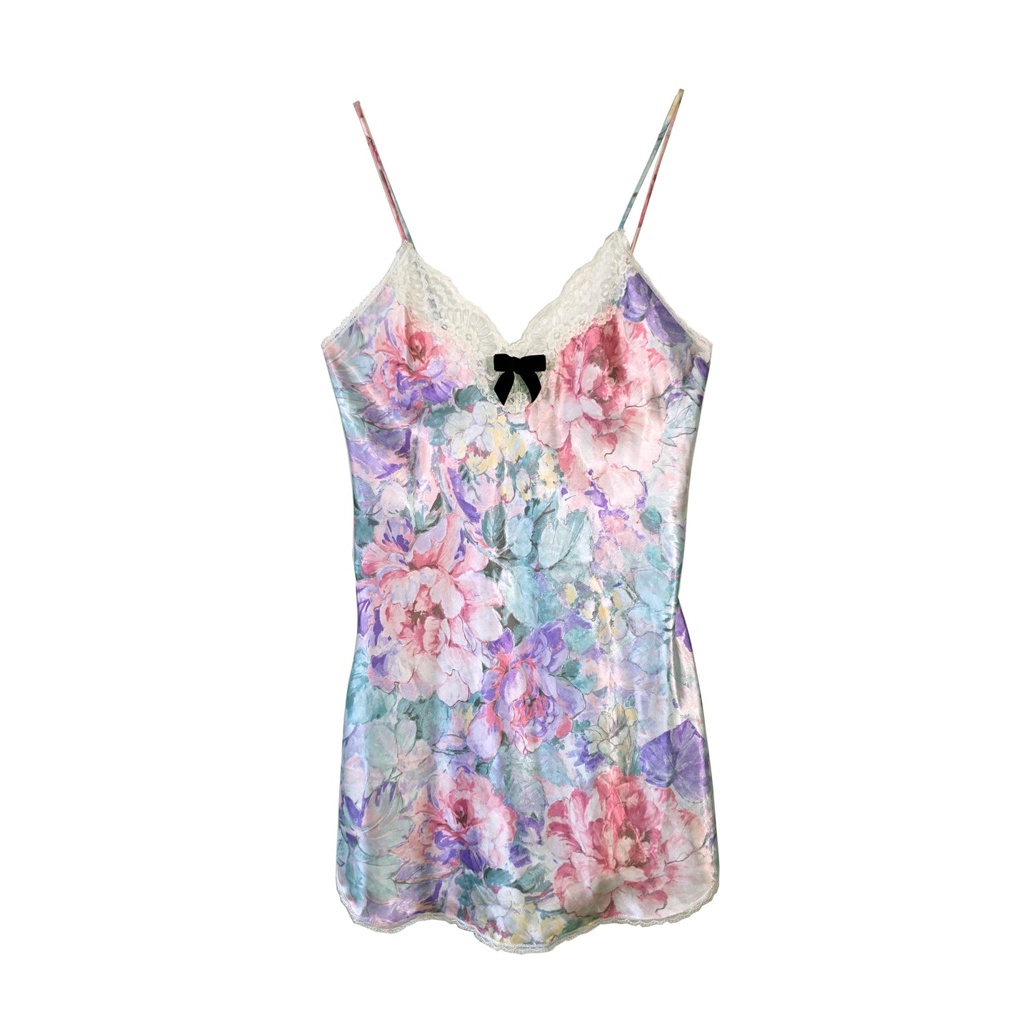 Petal Slip Dress with Mini Black Velvet Bow by Odd Janko