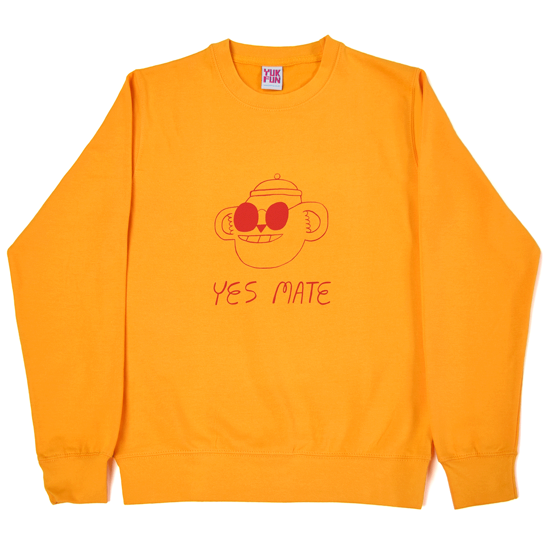 Yes Mate No Mate Yellow Sweatshirt By YUK FUN
