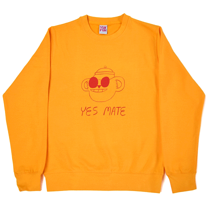 Yes Mate No Mate Yellow Sweatshirt By YUK FUN