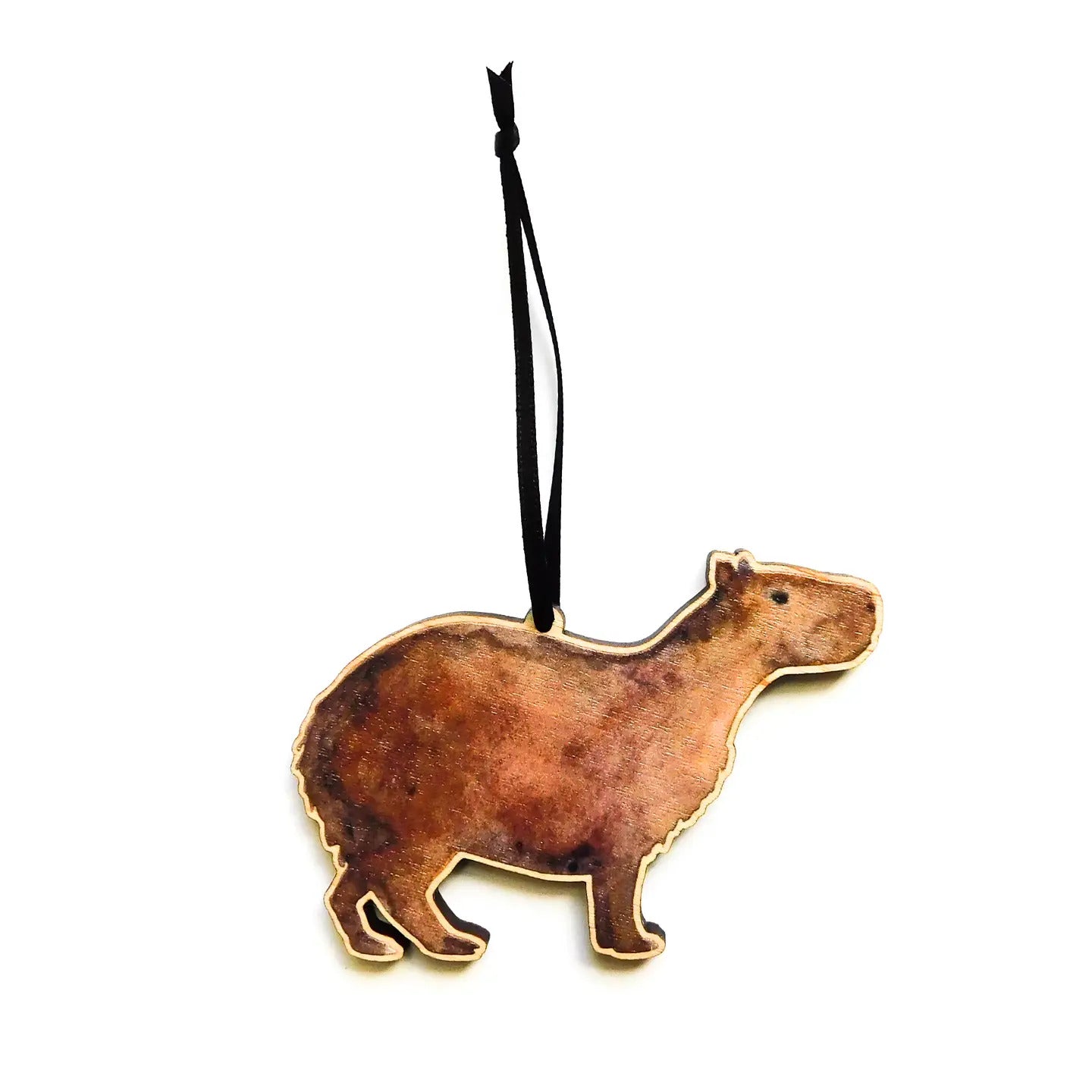 Chill Capybara Wooden Hanging Decoration by Also the Bison