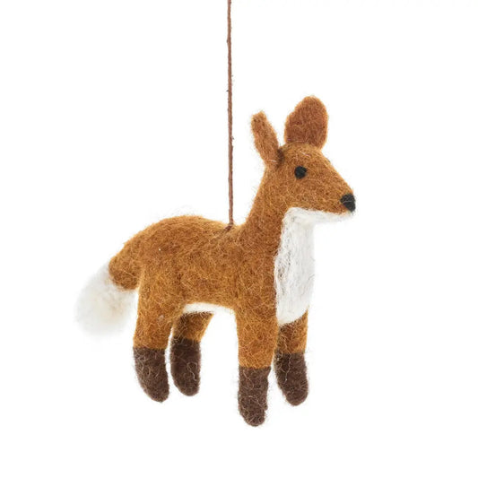 Handmade Felt Fiona the Fox Hanging Decoration by Felt So Good