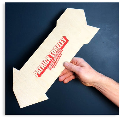 ESCAPE Hand-Printed Wooden Art Sign by Patrick Edgeley