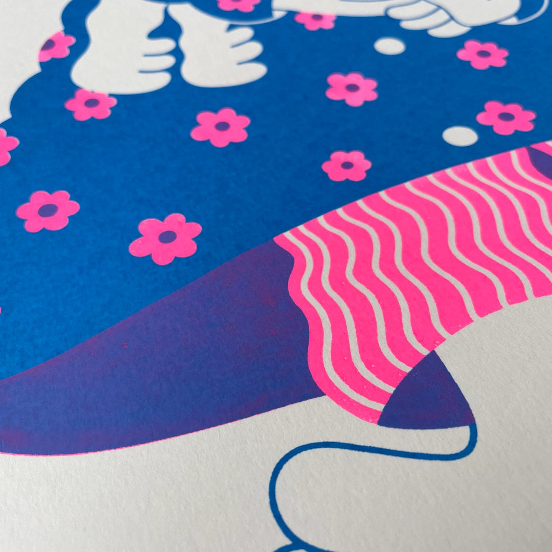 Dog Owner Art Screen Print By YUK FUN