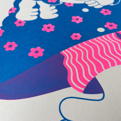 Dog Owner Art Screen Print By YUK FUN