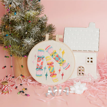 Xmas Crackers Embroidery Kit By West Design Products