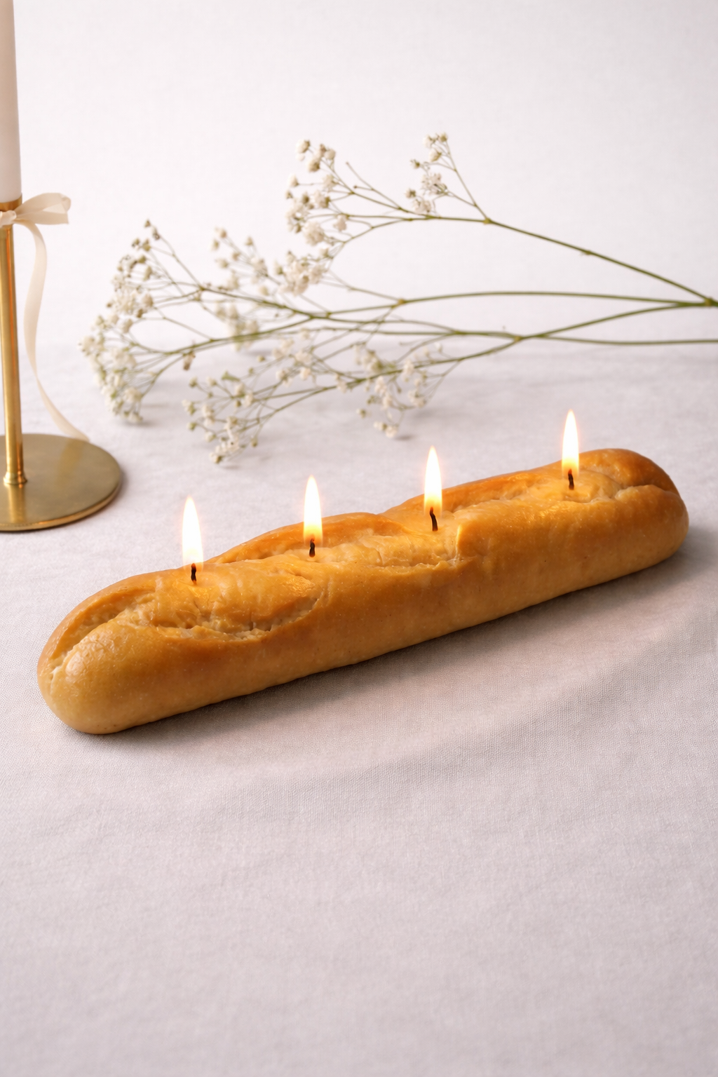 Realistic Baguette Candle Handmade Bread Loaf By Flametip