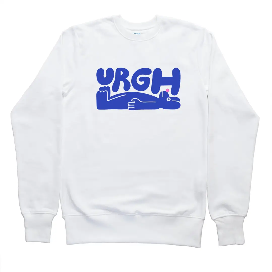 Urgh Sweatshirt in White By YUK FUN