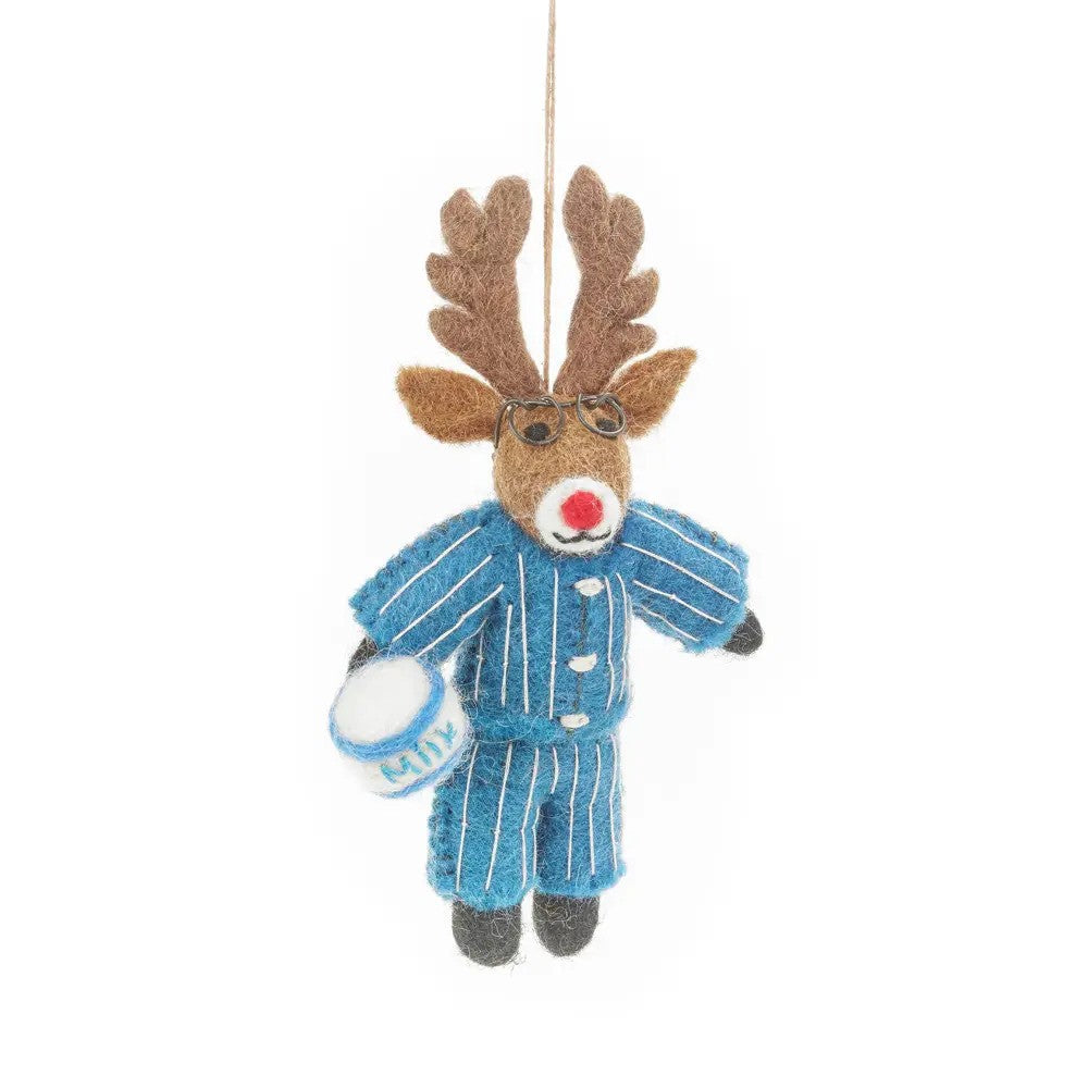 Christmas Pyjamas Rudolph Hanging Decor by Felt So Good