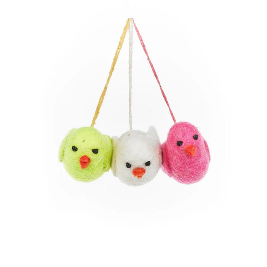 Neon Easter Chicks Hanging Decoration by Felt So Good