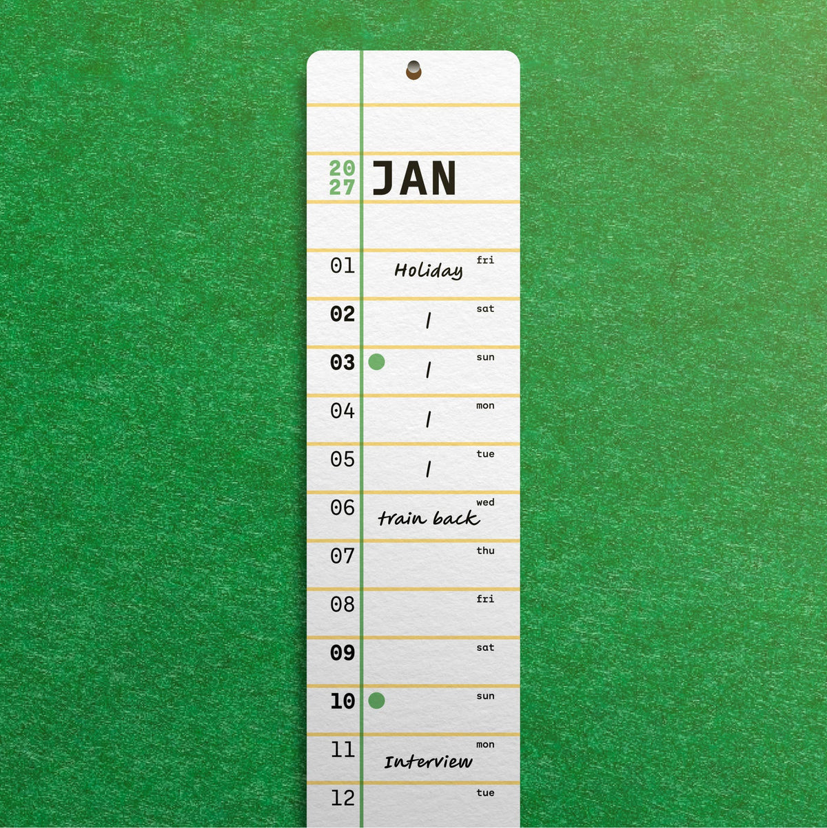 Slim Monthly 2027 Wall Calendar By Mat Cuk Design