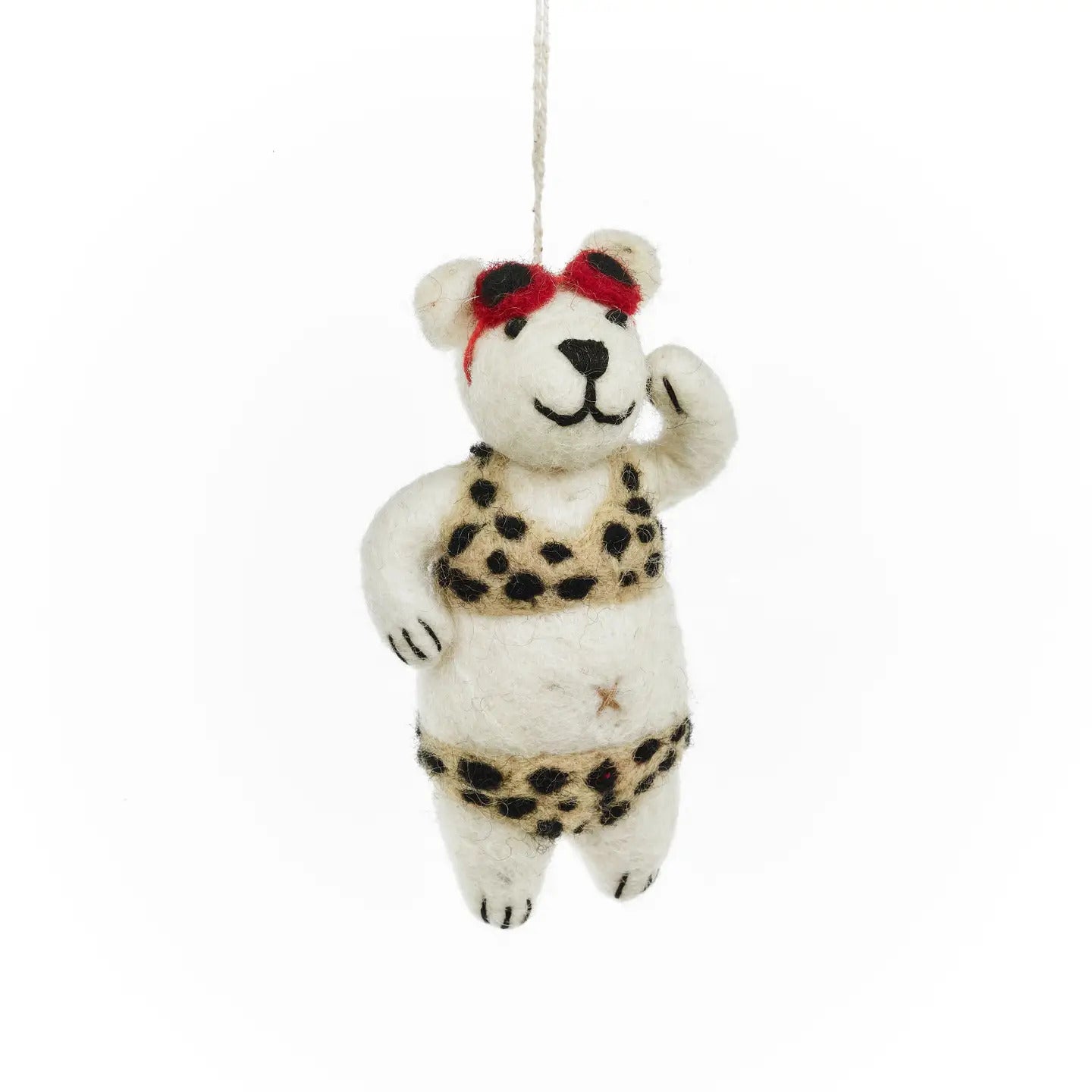 Diva Polar Bear Hanging Christmas Decoration by Felt So Good