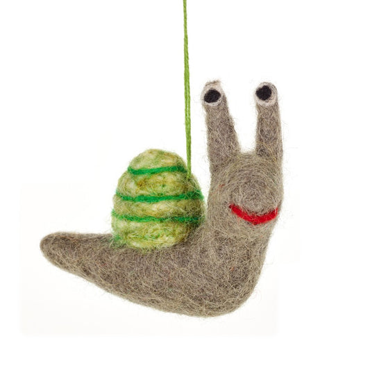 Handmade Hanging Shelby the Snail Biodergadable Felt Decor by Felt So Good