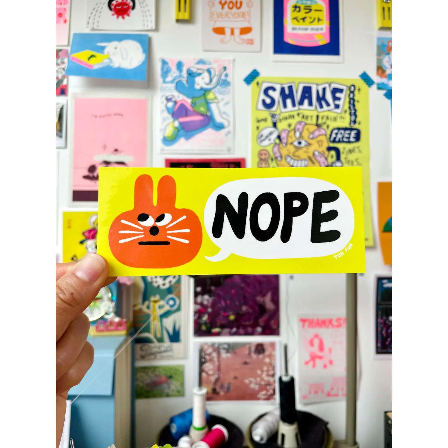 Nope Eco Vinyl Sticker By YUK FUN